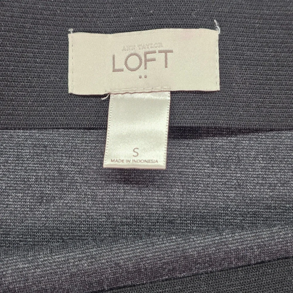 Ann Taylor Loft Womens Small Gray Ponte Knit‎ Pencil Skirt Stretch Pull On Mini